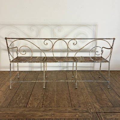 19th-Century Riveted Wrought-Iron Bench