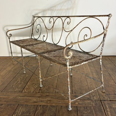 19th-Century Riveted Wrought-Iron Bench
