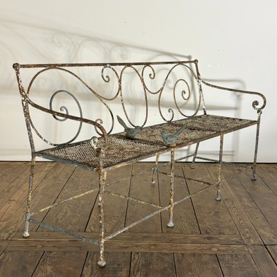 19th-Century Riveted Wrought-Iron Bench