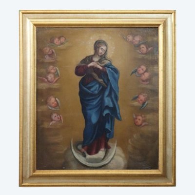 Oil Painting on Canvas, Immaculate Conception, Italy 18th Century