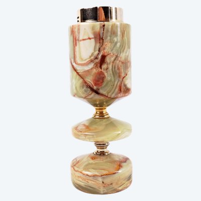 Sarome lighter mounted on a green onyx base from the 1960s
