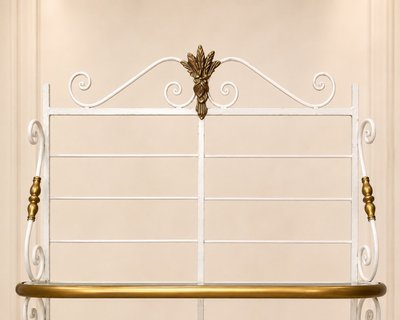 Scaffale da panettiere – Stile Belle Époque – Ferro laccato bianco e ottone