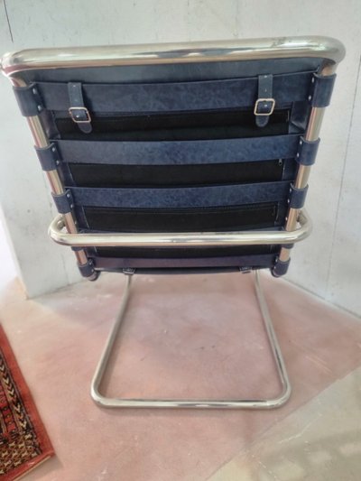 FAUTEUIL MR  en CUIR bleu marine 