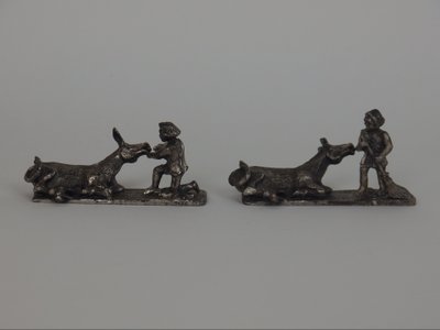 Suite de six portes couteaux Ane de Buridan