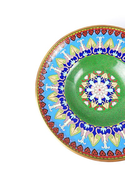 Chinese cloisonné bronze fruit bowl on a stand from the 1950s