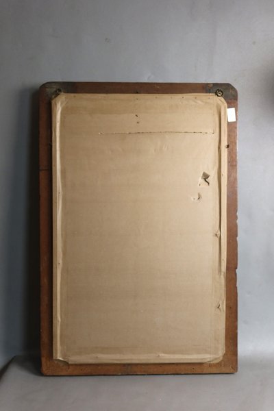 Großer, geschnitzter Holzrahmen mit Gemälde