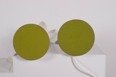 Pair of earthenware table lamps with palm tree bases, from the 1970s.