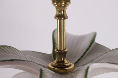 Pair of earthenware table lamps with palm tree bases, from the 1970s.