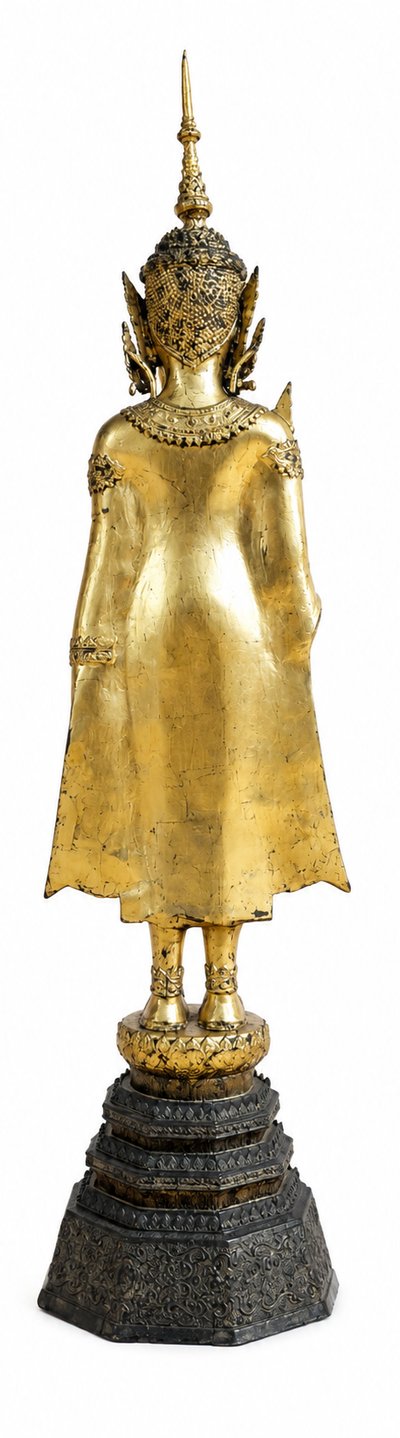 Grand Bouddha en Bronze Doré