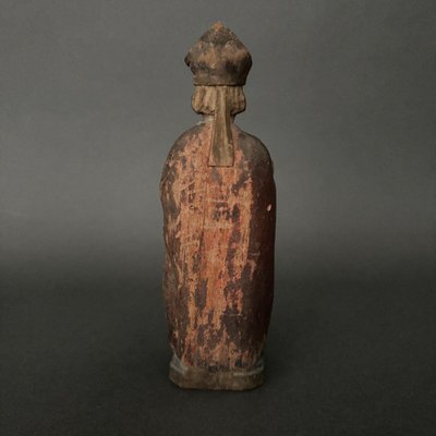 Sculpture en bois représentant un saint XVIIe polychromie