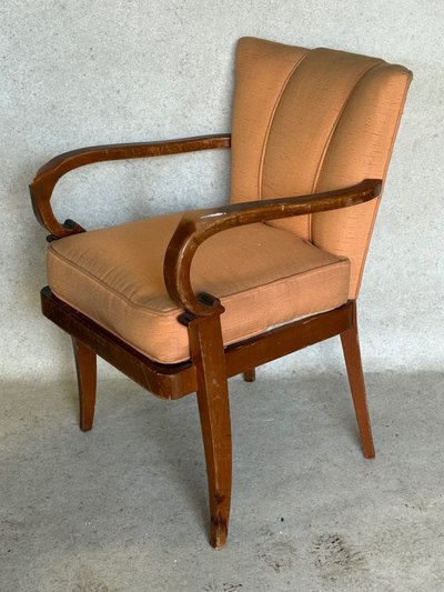 Fauteuil 1970 tissu saumon