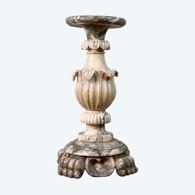 Socle en albâtre sculpté, Italie vers 1880