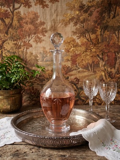 Antique engraved Nancy crystal decanter, circa 1920–1930