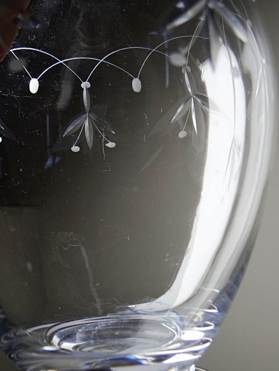 Antique engraved Nancy crystal decanter, circa 1920–1930