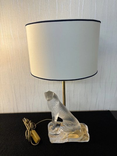 LALIQUE CHEETAH LAMP