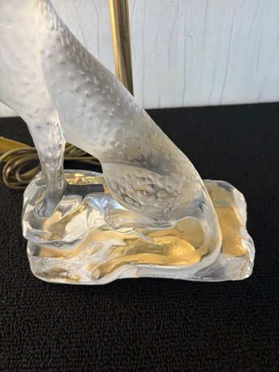 LALIQUE CHEETAH LAMP