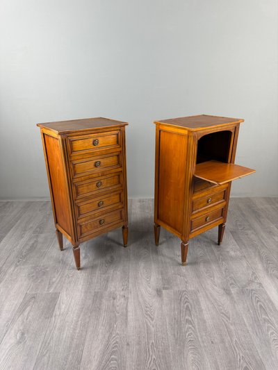Pair Of Chest Of Drawers, Nightstands, Louis XVI Style, 19th Century