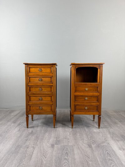 Pair Of Chest Of Drawers, Nightstands, Louis XVI Style, 19th Century