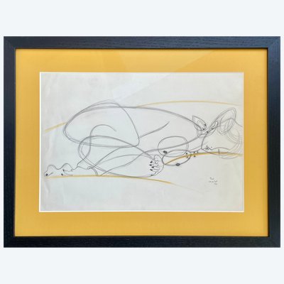 Paul CHARLOT (1906–1985) – Liegende weibliche Figur (stilisierter Akt)