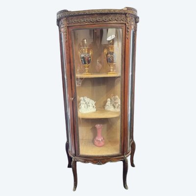 Vitrine en bois de placage d'époque Napoléon III