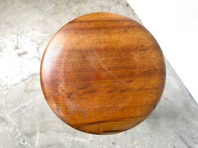 Tabouret d’atelier tripode en bois tourné et fonte, vers 1900