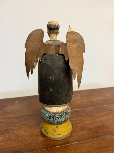 Sculpture ancienne représentant Saint Vincent, 1861, Espagne, 32 x 10 cm