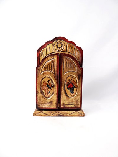 Ikone von Christus und seinen Aposteln, Eitempera-Triptychon, Mitte des 20. Jahrhunderts