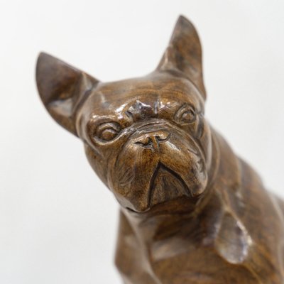 SCULPTURE - LE BOULEDOGUE , LOUIS - HENRI NICOT (1878-1944) - BOIS D’ ACAJOU 