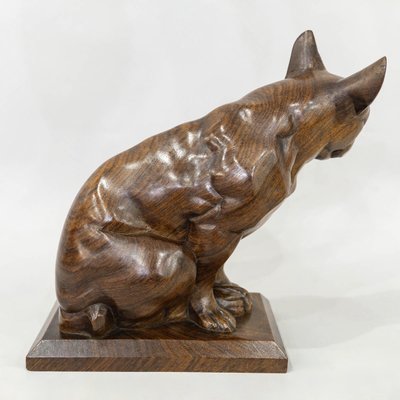 SCULPTURE - LE BOULEDOGUE , LOUIS - HENRI NICOT (1878-1944) - BOIS D’ ACAJOU 