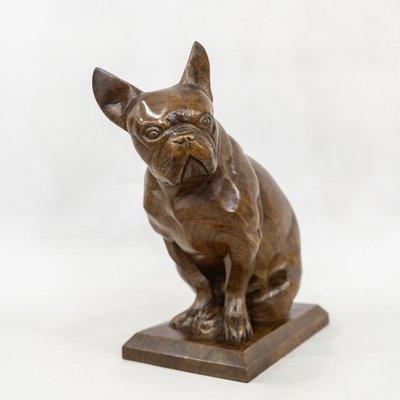 SCULPTURE - LE BOULEDOGUE , LOUIS - HENRI NICOT (1878-1944) - BOIS D’ ACAJOU 