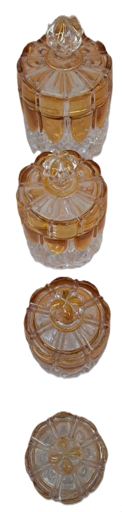 Val Saint Lambert crystal toiletry set.