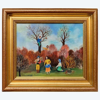 Dipinto naif di Irène Darget Bastien "Luci d'autunno"