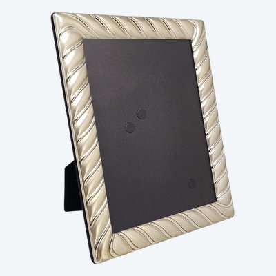 1970s Gorgeous Photo Frame in Silver Plated with Glass. Made in Italy