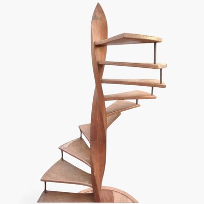 Dekorative Wendeltreppe aus Eiche und Nussbaum, H 228 cm