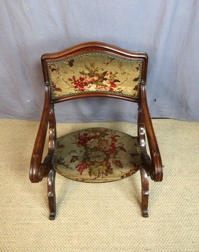 19th-century curule armchair