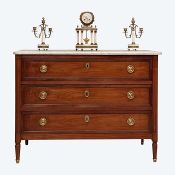 Commode En Acajou Blond d'Epoque Louis XVI Vers 1780