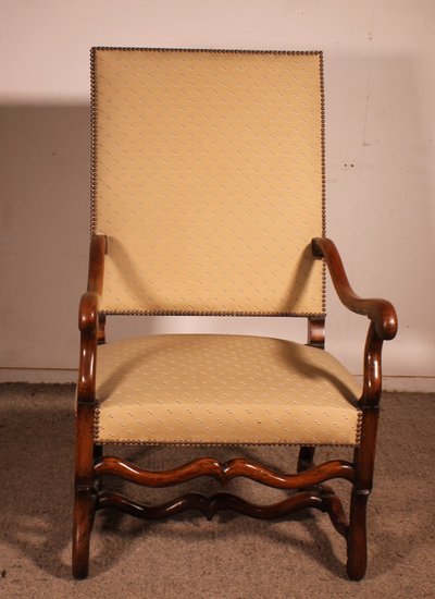 Louis XIV-style Armchairs Called Os De Mouton In Walnut—19th Century