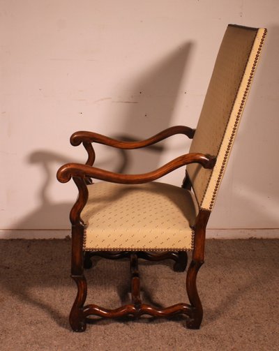Louis XIV-style Armchairs Called Os De Mouton In Walnut—19th Century