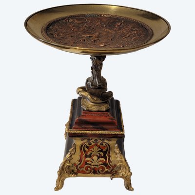 EXCEPTIONAL CENTERPIECE IN BRONZE AND BOULLE MARQUETRY – NAPOLEON III PERIOD