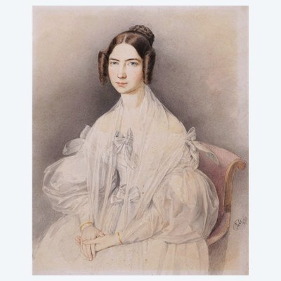 Caspar JELE, Ritratto di Hélène Louise Élisabeth di MECKLEMBURGO-SCHWERIN, duchessa d'ORLÉANS