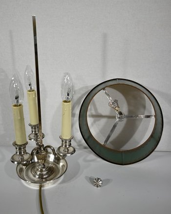 Lampada Bottiglia Acqua Calda in Metallo Bianco, Stile Impero - Inizio XX Secolo