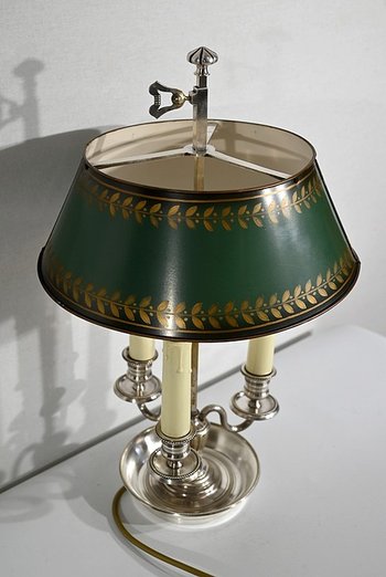 Lampada Bottiglia Acqua Calda in Metallo Bianco, Stile Impero - Inizio XX Secolo