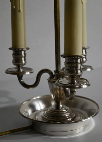 Lampada Bottiglia Acqua Calda in Metallo Bianco, Stile Impero - Inizio XX Secolo