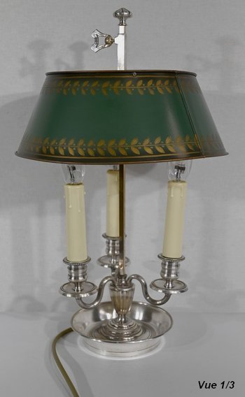 Lampada Bottiglia Acqua Calda in Metallo Bianco, Stile Impero - Inizio XX Secolo