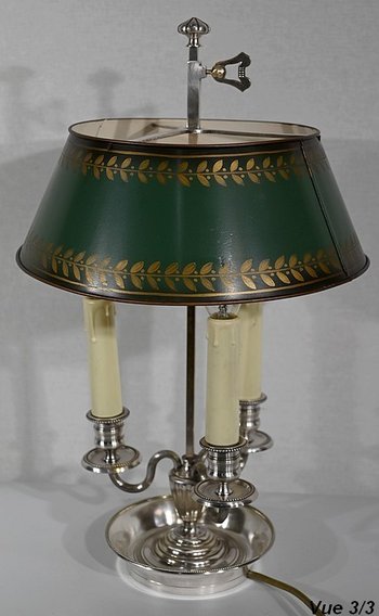 Lampada Bottiglia Acqua Calda in Metallo Bianco, Stile Impero - Inizio XX Secolo