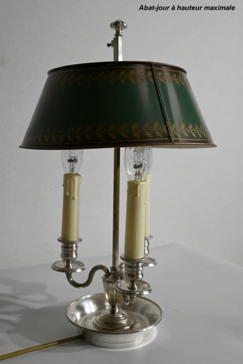 Lampada Bottiglia Acqua Calda in Metallo Bianco, Stile Impero - Inizio XX Secolo