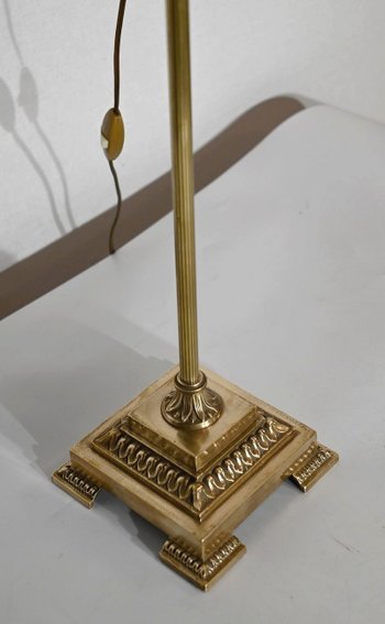 Lampada Tulip Piccola in Vetro e Bronzo, orientabile, Art Déco – 1920