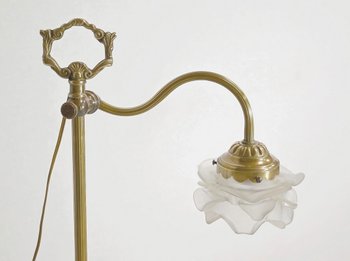 Lampada Tulip Piccola in Vetro e Bronzo, orientabile, Art Déco – 1920