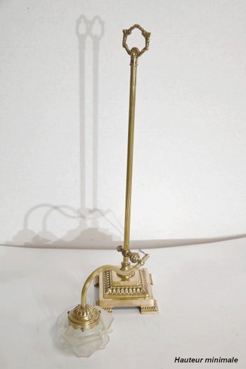 Lampada Tulip Piccola in Vetro e Bronzo, orientabile, Art Déco – 1920
