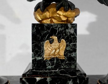 Rare Office Necessary in Marble and Bronze, Empire style - 2nd half of the 19th century